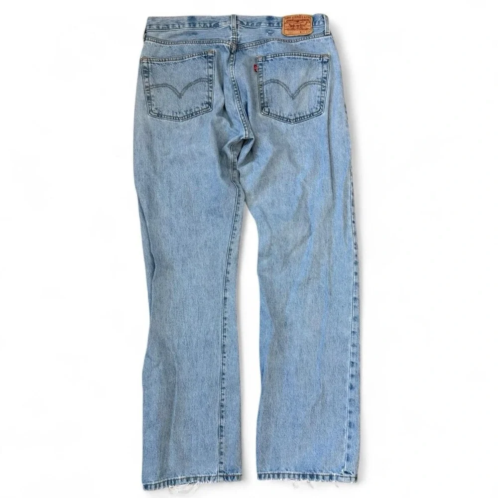 Vintage Levis 501 Light Wash Blue Jeans Men's 37x34 Classic Button Fly Denim Y2K